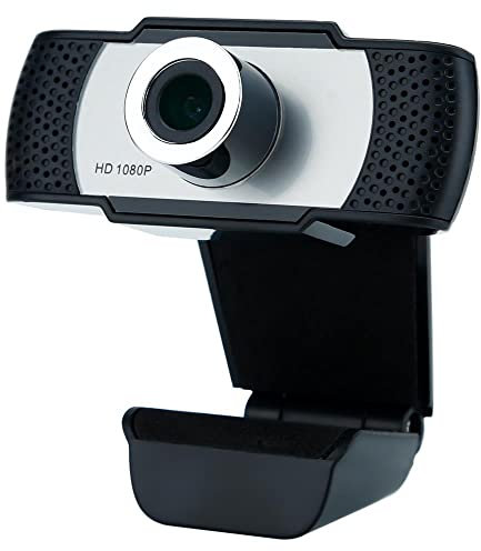 Cadorabo Webcam 1080P en Negro - con micrófono Cámara Web USB 2.0 con Clip Giratorio para videollamadas, conferencias en línea, transmisión en Vivo, Juegos - PC portátil de Escritorio