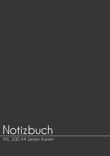 XXL Notizbuch A4 kariert: Großes Notizheft mit 200 karierten DINA4 Seiten | 0,5 x 0,5 cm Karos