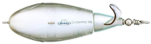 Berkley Choppo Topwater Angelköder - einfach zu verwendender Prop-Köder für Barsche und Raubfische, erzeugt maximale Oberflächenstörung und Geräusche - 7,5cm / Perfect Ghost
