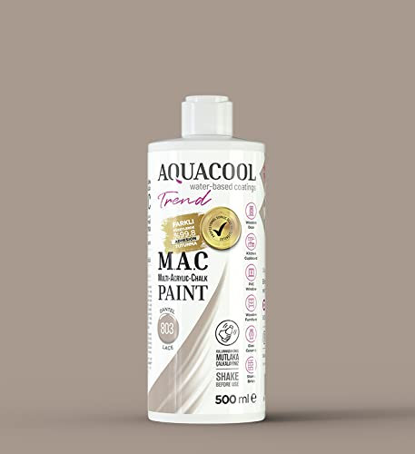 Happy Woody AquaCool Multi Surface, Acrylic, Chalk, Matt, Quick Dry Paint/For Interior and Exterior Use on Furniture, Wood, Plastic, Glass, Ceramic, Stone (500 ml, Lace 803)