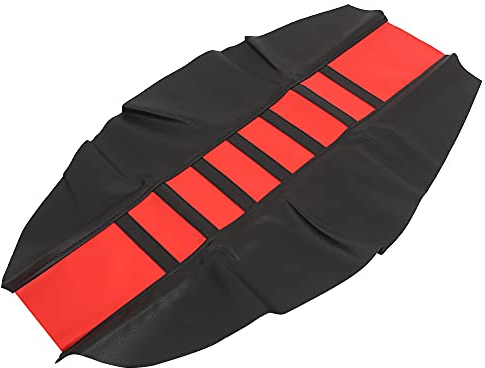 Motoforti Universal Motorrad Dirt Bike Kunstleder Sitzbezug Rot Schwarz