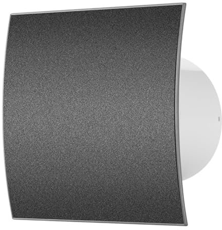 Prostko LTD Bathroom Extractor Fan - 100mm, 125mm - Pull Cord, Timer, Humidity Sensor - Silent - Turbo (100mm / 4 Silent KWS with Humidity Sensor, Graphite - PEGS)