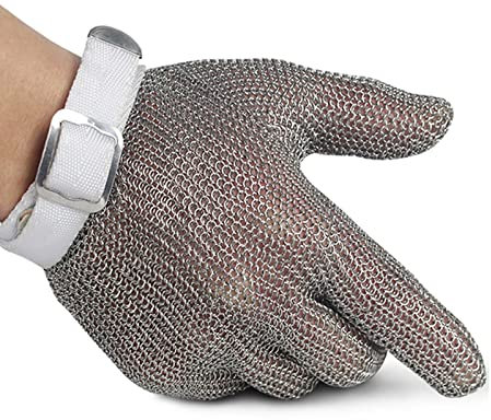 Guantes Anticortes WXYZ Guantes de Seguridad de Seguridad de la Clase 9,Guantes de Malla de Acero Inoxidable de Metal,Usados for Sacrificio,IR a ostras,Cocina (Color : 5pcs/M)