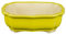 Ovale Bonsaischale aus gelb glasiertem Steinzeug 14x9,5x4,5 cm - A3
