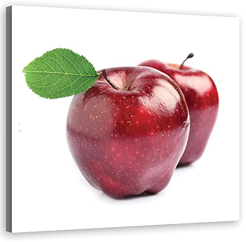 Feeby Leinwandbild Äpfel Natur Essen 30x30 cm Bild Kunstdruck Früchte Stilleben Rot