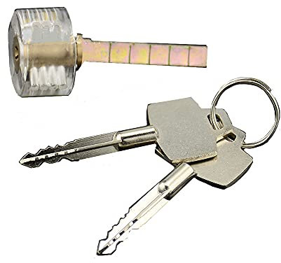Lucchetto con chiave in acciaio inox trasparente lucchetti con chiave per magazzino, garage, capannone, otturatore, lucchetto a catena, stile 5
