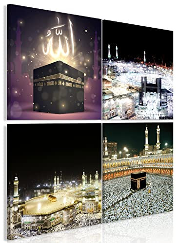 murando - Wandbilder Istanbul 80x80 cm 4 Teilig je 40x40 Vlies Leinwandbild Kunstdruck modern Wanbilder XXL Wanddekoration Design Wand Bild - Moschee Mekka Tempel Muslime Architektur