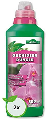 Allflor Engrais pour orchidées - 2 x 500 ml - Engrais à longue durée très économique - Engrais liquide pour les orchidées - Engrais liquide avec combinaison idéale de nutriments