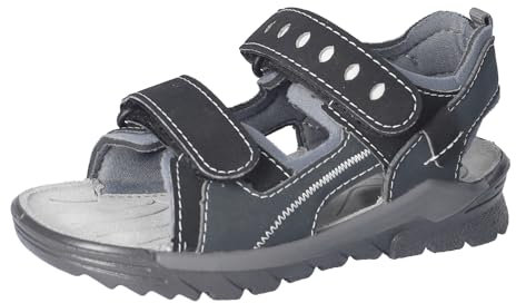 RICOSTA Jungen Sandalen TAJO, Kinder Sandalen, Weite: Weit, waschbar, Klettverschluss, Sommerschuhe, Freizeitschuhe, schwarz/grau (090), 40 EU