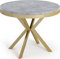 WFL GROUP Runder Ausziehbarer Esstisch - Loft Style Tisch mit Goldenen Metallbeinen - 90 bis 170 cm - Industrieller Tisch für Wohnzimmer - Kompakt - 90 cm - Beton Grau