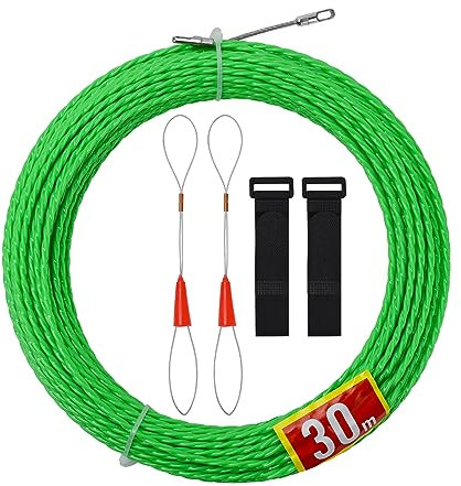 Pious Sonda Passacavi,Sonda Passacavi Professionale,Sonda Elettricista 4.5mm 30 Metri,Sonda Tiracavi Con 2 Molla Di Guida,Sonda Tiracavi Cavo