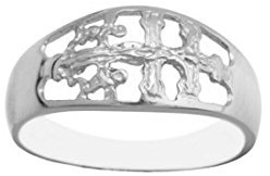 Sebaoth Ring mit Kreuz von Caravaca Angeles, 925 ml, Größe wählbar, hergestellt und versendet von Caravaca, 52 (16.6), Silber, Ohne Edelsteine