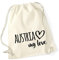 Hururaa Turnbeutel Austria my love Baumwolltasche Baumwolle 12 Liter Natural für alle die Österreich lieben Geschenk Idee für Freunde und Familie