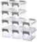 BSTKEY 10 Pcs Plastic Small Storage Containers With Lids, Clear Mini Stackable Organizer Box for Jewelry, Beads, Crafts, Household Utility