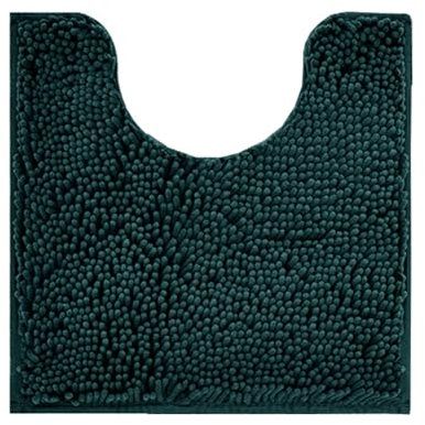 Reyox Tapis de Bain Contour WC en Chenille, Tapis de Toilette Douces Antidérapant Absorbant Forme de U Vert Foncé 2 50x80cm