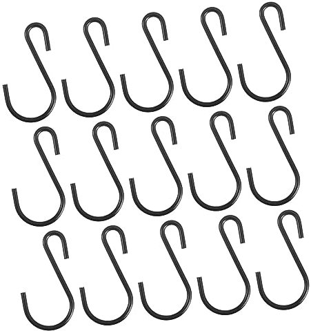 HOMSFOU 25 Pcs s-Hook Hooks for Pans pots s Hooks for Towels Hooks Black Metal Hanging Hooks Multi Hanger Small Jeans Hooks Rod Hooks for Mugs Jean Hanger Cooking Utensils Ordinary Iron