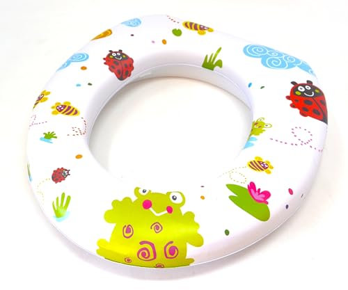 White Universal Toilet Reducer Adapter 29 X 27 CM Bath Trainer Potty Training Soft Foam Cover