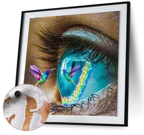 ARVALOLET DIY Leinwand Malset, Malen-nach-Zahlen, Bunte Augen Motiv, Ölbild for Zuhause 40x40 cm