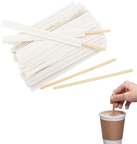 1000 Palette caffè in Legno Garantino da 9 cm - Bastoncini da caffè Usa e Getta - Bastoncini Biodegradabili utili per mescolare caffè, cappuccini o tisane - Sigillate Singolarmente