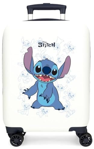 Disney Unisex Kinder Happy Stitch Gepäck- Kindergepäck, Weiß, 33 x 50 x 20 cm