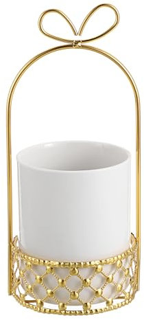 OLegei Ceramic Coffee Spoon Dessert Fork Holder 3Pcs Utensil Crocks Flatware Organizer Tabletop Centerpiece bow Heart Flower Pot Basket Home Decor for Coffee Bar Dining Room Kitchen