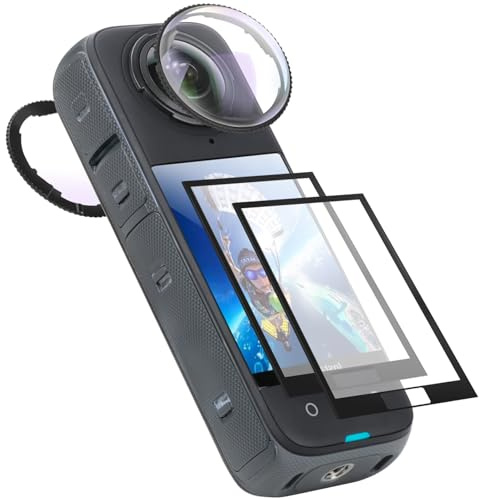 Semaiki Protector de lente con protector de pantalla para Ins360 X4 9H antiarañazos Protector de pantalla de vidrio templado para Ins360 X4 Accesorios