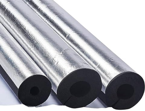 92cm Isolierschlauch Rohrisolierung, wasserdichte Frostschutz Schaumstoffrohre, für Außenbereich Kabel Wasserleitungen, ID 20-110 mm Alukaschiert Rohrschale(89mm x 30mm x 92cm)