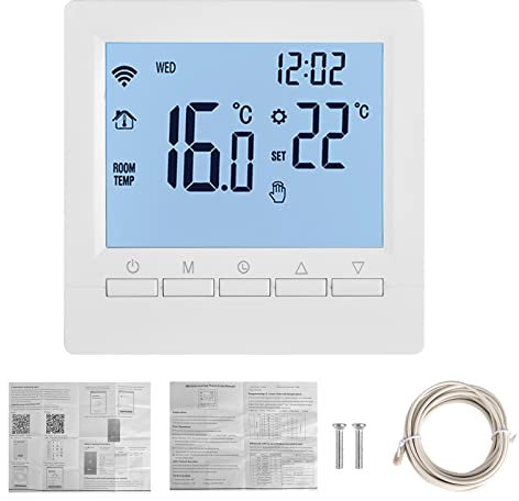 CONENTOOL Wlan Smart Thermostate, 230V Raumthermostat Fußbodenheizung, Digital WIFI Thermostat Heizung Raumthermostat Wandheizung LED Kompatibel mit Amazon Alexa/Google Assistant, Weiß