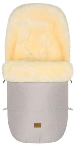 Fillikid Lammfellfußsack Makalu Exklusiv | Winterfußsack aus medizinischem Fell | Warmer Fussack für Tragetasche, Babyschale & Kinderwagen | Kinderwagenfußsack 50 x 90 cm passend für Bugaboo, Joolz