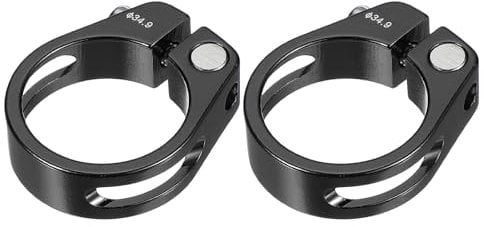 PATIKIL 34.9mm Cycles Bike Seat Post Clamp, 2 Pcs Aluminum Alloy Seat Tube Clip Bike Quick Release Clamp for Mountain Bike Road Bike Gear Track Bike Folding Bike Black