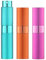 Toureal 8ML Atomizador Perfume (3 Piezas) Bote Spray Pulverizador Vacía, Dosificador para Colonia (Cian, Rojo Rosa, Naranja)