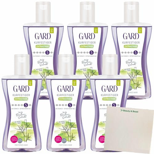 Gard Haar Kurfestiger Extra Stark mit Bambus Extrakt 6er Pack (6x220ml Flasche) + usy Block