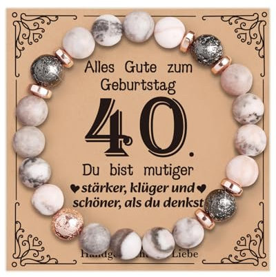 VivaJoy 40. Geburtstag Geschenk Frauen - Personalisiertes Armband Damen