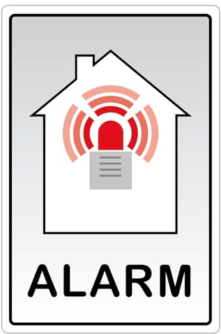 2 Stück Aufkleber Alarm Alarmanlage Schild Hinweisschild Warnschild für Fenster und Türen | 13 x 9 cm