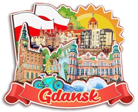 Quwsne Gdansk Poland Fridge Magnet City Travel Souvenirs 3D Tourist Gifts Classic Monuments Handmade Crafts Home Decor 3917