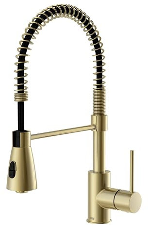 Lenz Küchenarmatur KALANI² in Gold-Optik – Pendelbrause mit 2 Strahlarten & 360° schwenkbarer Bogenauslauf – einfache Installation – 46070341