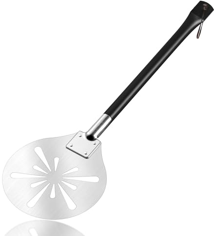 Herogo Pizzaschaufel 7 Zoll | Edelstahl runde Pizzawender mit abnehmbarem Griff für Ofen, Grill & Brotbacken, leicht zu verstauendes, Spülmaschinenfest