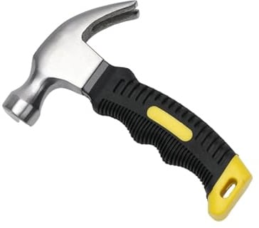 Household Round-Headed mini Horn Hammer, niture Decoration high-Carbon Steel Installation Hammer - Yellow and Black