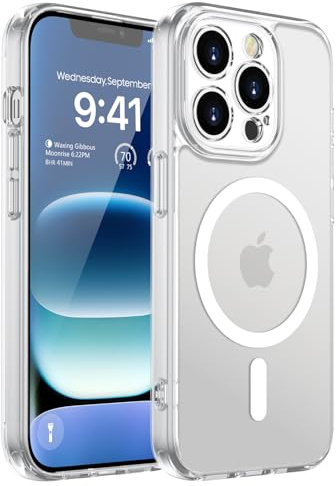 KPPIT Magnetisch für iPhone 12 Pro Hülle Kompatibel für Magsafe,[Militärnorm Schutz Handyhülle] Durchscheinende Matt Kratzfeste Rückseite Schutzhülle Hülle für iPhone 12 Pro Case,Matt Transparent