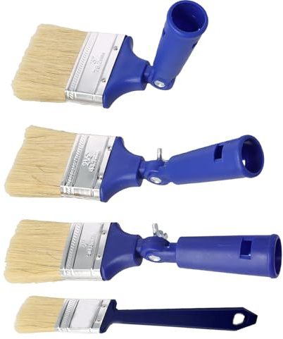 4 PCS Extendable Paint Brushes for Walls & Ceiling Angled Brush Set, Wall Paint Brush Set Practical, Durable Extendable Paint Brushes Multi Angle Adjustable, Suitable for Ceilings and Walls