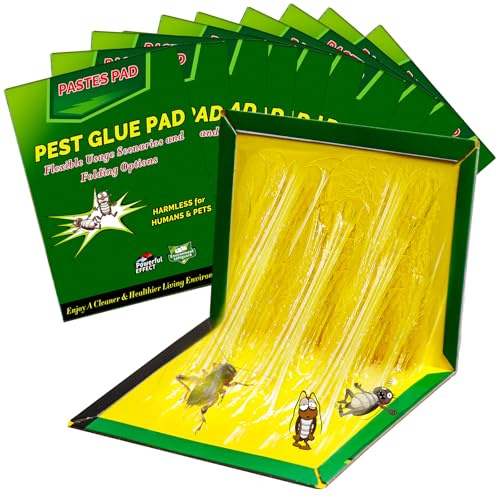 10 Piezas Trampas para Ratones y Ratas 31.5 CM x 21 CM Trampas Cucarachas | Pegamento Trampa Adhesivas Anti Cucarachas Profesional, Adhesivas Atrapar para Interior y Exterior