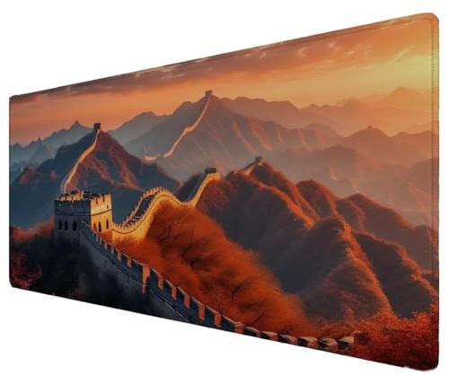 Schreibtischunterlage, Mauspad XXL 500x250x3mm Chinesische Mauer China Mousepad Mit Rutschfester Gummibasis Spezielle Oberfläche wasserdichte,Schutz Büro Schreibtischmatte Laptop für Zuhause Z-962