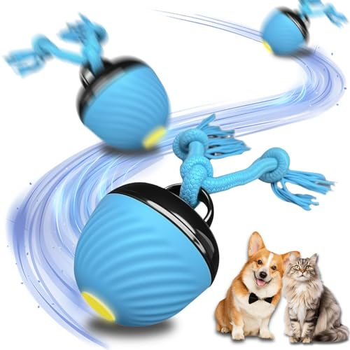 Interactive Dog Ball Toy, Moving Dog Toy for Boredom with Motion Sensor, Moving Dog Ball with Touch Activated Jumping Rolling Action, USB Rechargeable Automatic Ball for Puppies Small Medium Dogs Cats