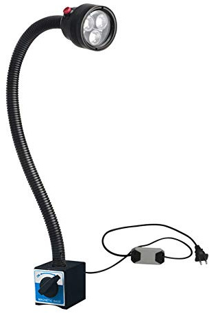 LSOPCYE Lampada da lavoro a LED in lega di alluminio con forte base magnetica, lampada for attrezzi a collo di cigno Lampada da officina impermeabile 3W 220V, for tornio, fresatrice CNC
