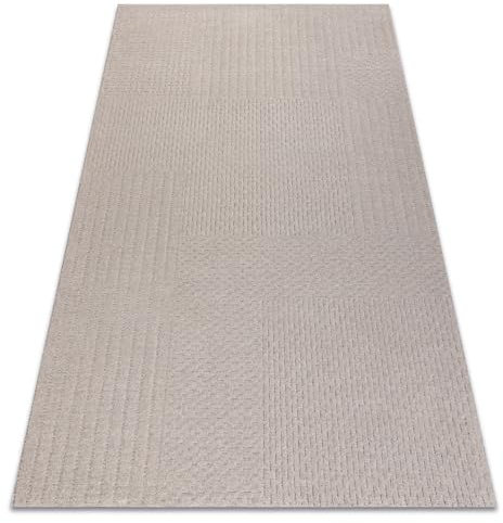 rugsx Wollteppich TEXTURA 488.13.LA110 OSTA - modern - Linien, geometrisch strukturell grau 240x340 cm