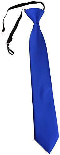 TigerTie Security Sicherheits Krawatte in blau royal Uni einfarbig - vorgebunden Gummizug