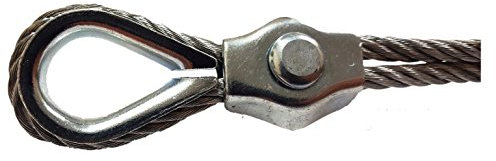 2mm Galvanised Simplex Steel Wire Rope Clamp + Thimble Clamps Grips Loop Eye