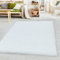 SIMPEX Teppich Wohnzimmer Shaggy 80 x 150 cm Weiß Modern Einfarbig Design - Hochflor Teppich Schlafzimmer Pflegeleicht und Extra Weich - Flauschiger Teppich Läufer für Küche Esszimmer Kinderzimmer