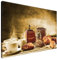 Estika Leinwand bilder - Französisches Frühstück - 90x60 cm, 1 teilige kunstdruck - Wandbilder wohnzimmer, schlafzimmer, Moderne wanddeko, Bild auf leinwand - Küche bilder - 1461A_1L