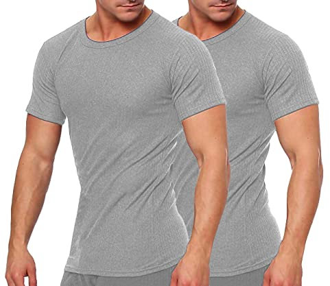 2 Kurzarm Unterhemden Grösse 5 grau Profi wäsche profiunterwäsche Shirt unterziehpulli Kurzarmshirt Pulli wärmt gut thermowäsche termo funktionsunterwäsche ski Fahren